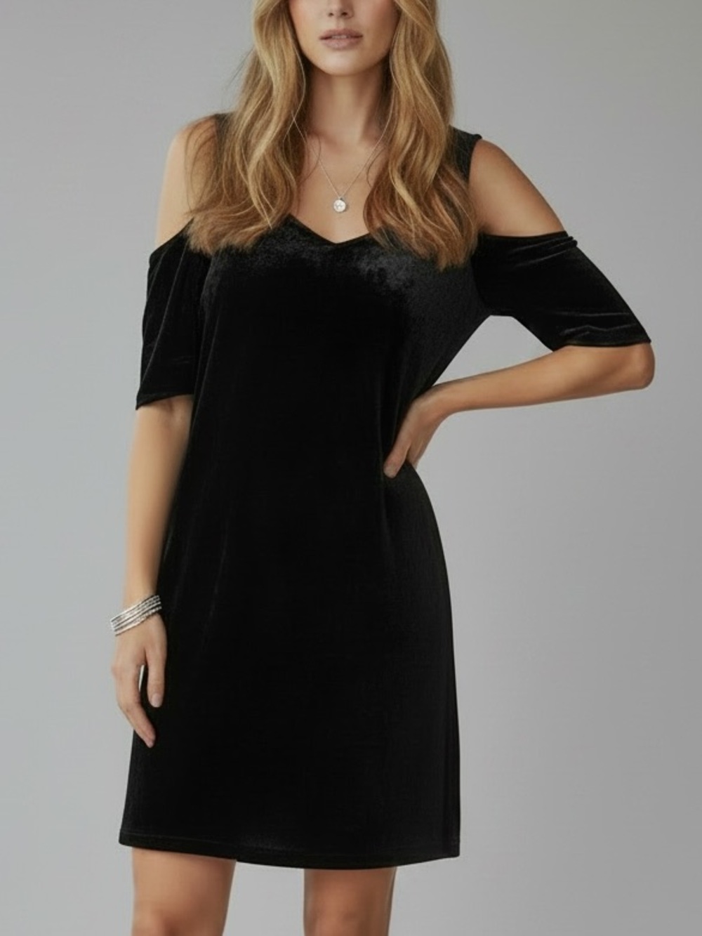 NWT SANCTUARY Black Crushed Velvet Off The Shoulder Mini Dress Size Small